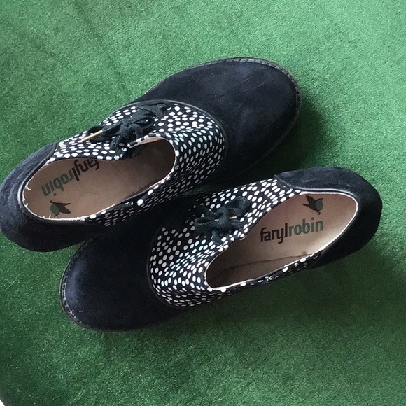 FarylRobin Black and White Polka Dot Sued Ankle Boot - Picture 5 of 8